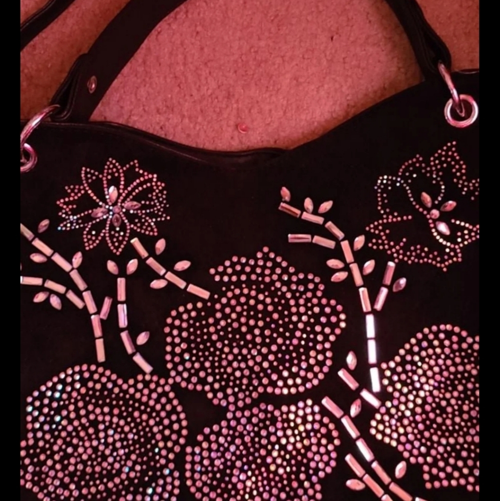 Black Western bling purse